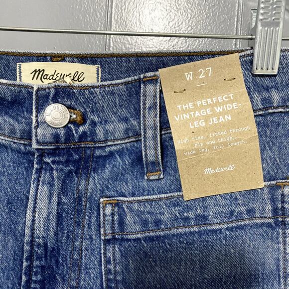 NEW Madewell The Emmett Wide-Leg Full Length Jean Patch Pocket Edition 27 - Picture 4 of 11